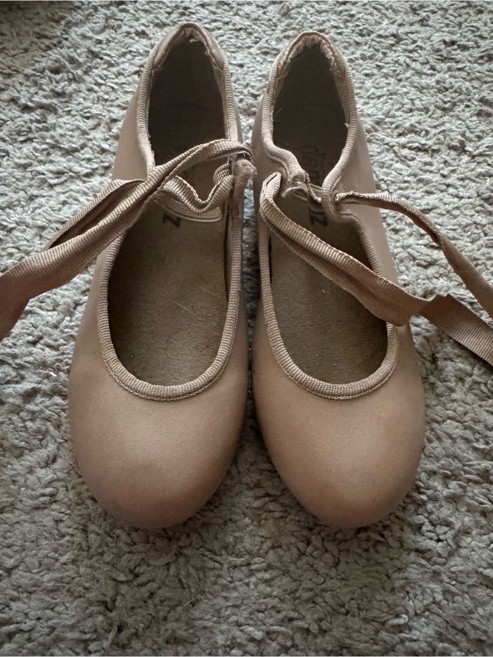 Girls’ Beige Tap Shoes - 12M